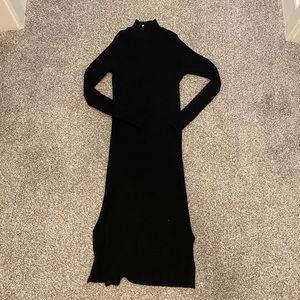 Black turtle neck sweater dress